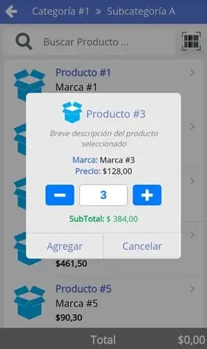 Imagen screen iPhone Punto de Pedido app